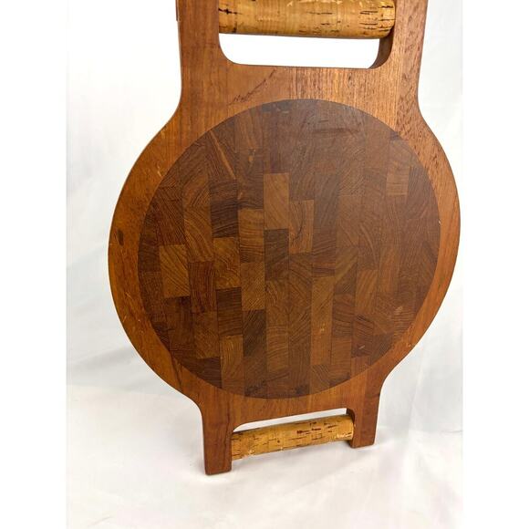 Richard Nissen Teak Wood Tray w/ Cork Handles Danmark Scandinavian MCM 1960s VTG - Picture 13 of 15